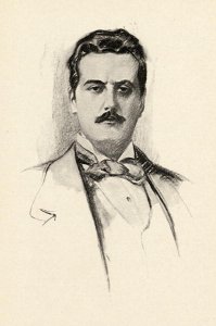 Giacomo Puccini 1858-1924 illustration from The Lure of Music by Olin Downes