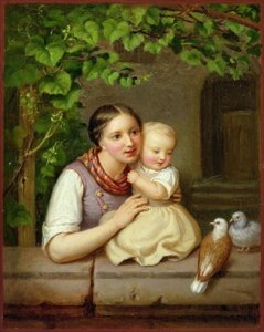 Mother with Child and Two Doves