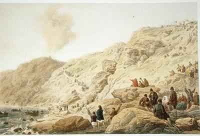 Cliffs at Foilhummerum Bay Valentia point of landing of shore end of cable