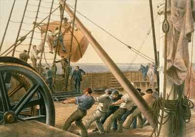 Preparing to launch one of the large buoys