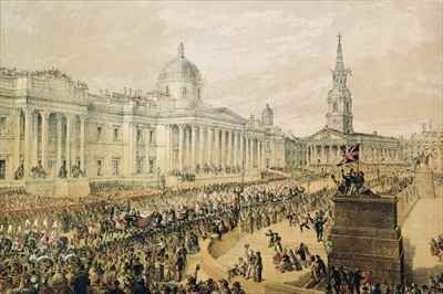 Wedding procession of Edward Prince of Wales and Princess Alexandra at Trafalgar Square