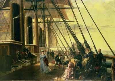 From Sheerness to Valentia a group of figures on board the Great Eastern at the beginning of the Transatlantic cable laying voyage of 1865