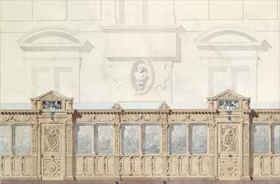 Design for the Galerie de Bois Chateau de Chantilly