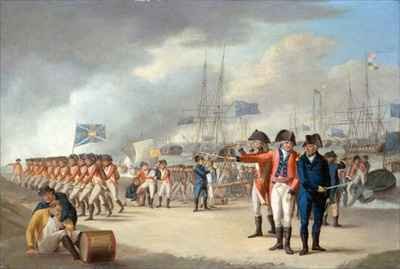 Landing of British troops under Sir Ralph Abercromby 1734-1801 on the island of Texel Holland