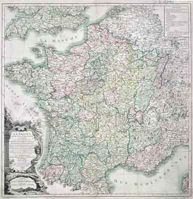 Map of France as Divided into 58 Provinces