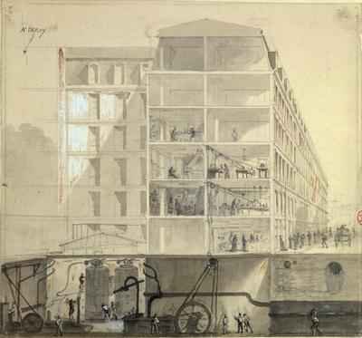 Cross section of workers housing in the XIth Arrondissement in Paris