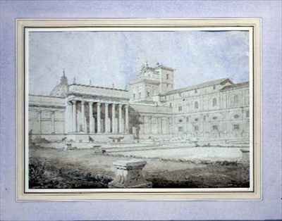 View of the Braccio Nuovo in the Cortile del Belvedere Vatican Palace Rome