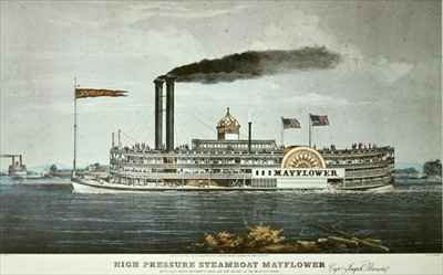 The Mayflower Steamboat on the Mississippi