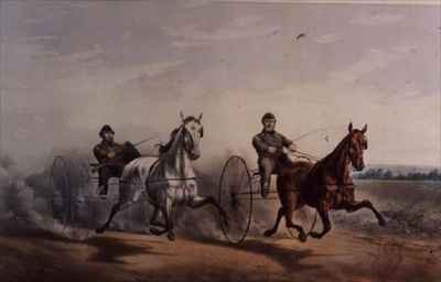 Hero and Flora Temple Swinging on the Home Stretch in their great match for $2000 over the Centreville course