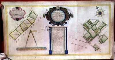 Archive 2420 Map of Mease Place Farm in the parish of Harrow, belonging to New College, Oxford