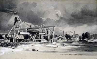 Headgear and pumps at Kilsby Tunnel, Northamptonshire