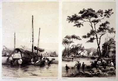 Trading Junk behind Canton and a Village near Canton