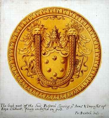 Back view of a pectoral ornament of gold and jewels made for Pope Clement VII by Cellini in c.1523-34