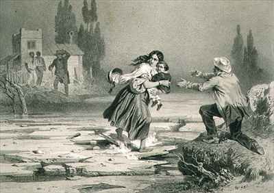 The Flight of Eliza, plate 3 from 'Uncle Tom's Cabin'