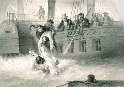 Tom Saves Evangeline, plate 4 from 'Uncle Tom's Cabin'