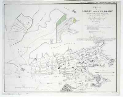 Plan of Sydney with Pyrmont, New South Wales, the latter the Property of Edward Macarthure Esquire Divided into Allotments for Building