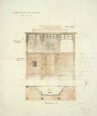 Design for Cupboard in English Walnut and Ebony