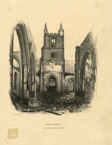 Croydon Church, as it Appeared After the Fire