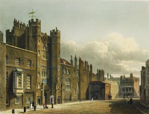 St. James's Palace, from 'The History of the Royal Residences', engraved by Richard Reeve (b.1780), by William Henry Pyne (1769-1843), 1819