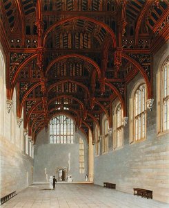 The Gothic Hall, Hampton Court, from 'The History of the Royal Residences', engraved by William James Bennett (1769-1844), by William Henry Pyne (1779-1843), 1819