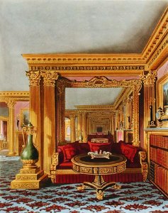 The Alcove in the Golden Drawing Room, Carlton House, from The History of the Royal Residences, engraved by William James Bennett (1787-1844), by William Henry Pyne (1769-1843), 1819
