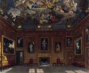 The Queens Audience Chamber, Windsor Castle, from 'Royal Residences', engraved by W. J. Bennett, pub. by William Henry Pyne (1769-1843), 1818