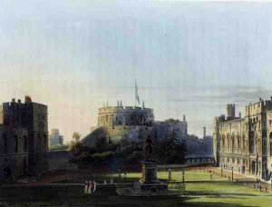 The Upper Ward, Windsor Castle, from Royal Residences, engraved by Thomas Sutherland (b.1785), pub. by William Henry Pyne (1769-1843), 1819