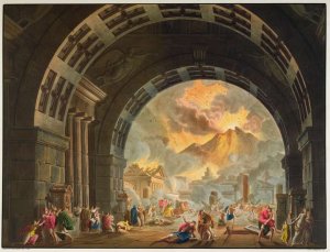 Scene from the opera LUltimo Giorno de Pompeii by Pacini, produced at La Scale in Milan in the autumn of 1827