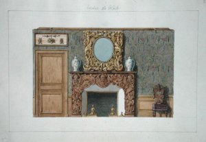 Chimney in the dining room at rue Fortunee, house bought by Balzac in 1847, 1851