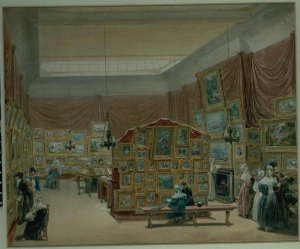 Interior of the Gallery of the New Society of Painters in Watercolour, Old Bond Street, 1834