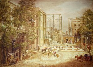 Laying the Foundations of the Lycian Room, British Museum, 1845