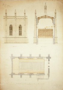 New College Oxford Design for New Hall Roof, 1865 2