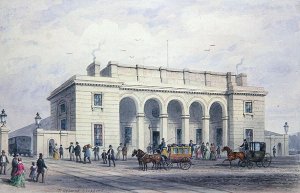 The South-Western Railway Station at Nine Elms Vauxhall, 1856
