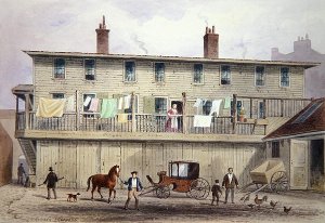 The Old Vine Inn, Aldersgate Street, 1855