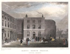 Principal entrance to Kings Bench Prison, engraved by J. Garner