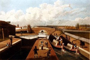 Regents Canal, the East Entrance to the Islington Tunnel, c.1827, engraved by John Cleghorn