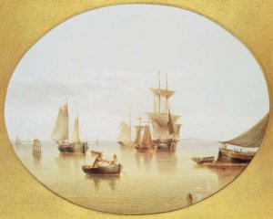 Harbour Scene - rowing ashore