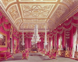 The Crimson Drawing Room, Carlton House from Pynes Royal Residences, 1818