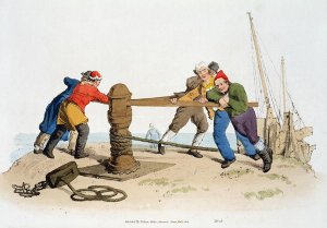 Fishermen at a Capstan, from Costume of Great Britain, published by William Miller, 1805