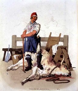 Slaughterman, from Costume of Great Britain, published by William Miller, 1805