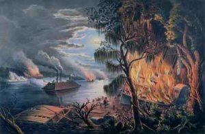 The Mississippi in Time of War, pub. by Currier and Ives, New York, 1865