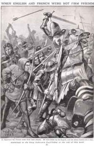 When the French and English Fought at Agincourt, illustration Newnes Pictorial Book of Knowledge, c.1920