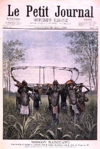 The Marchand Mission travelling from the Congo to the Nile from Le Petit Journal 28th May 1899