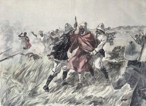 The capture of Toure Samory 1835-1900 by Lieutenant Jacquin near Guelemou in 1898 from Le Petit Journal 30th October 1898