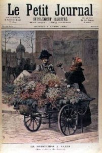 Springtime in Paris The Flower Cart cover of Le Petit Journal 4 April 1891