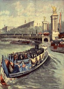 The Opening of the Exhibition The Official Flotilla from Le Petit Journal April 1900