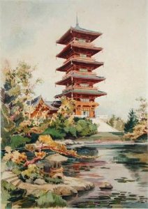 Japanese Tower in the Royal Park at Laeken Belgium 3