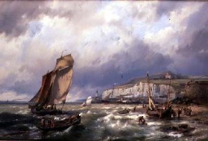 Sailing Vessels and a Cross Channel Packet off Folkstone