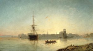 View of the Thames Estuary with Shipping