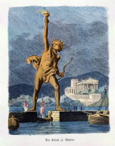 The Colossus of Rhodes from a series of the Seven Wonders of the Ancient World